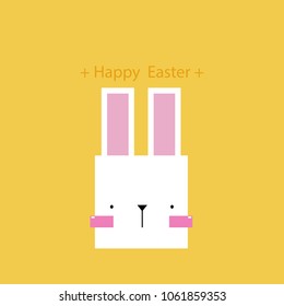 Happy Easter day Greeting card, Greeting card with Easte rabbit, Funny bunny, Easter Bunny, illustration vector.