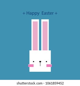 Happy Easter day Greeting card, Greeting card with Easte rabbit, Funny bunny, Easter Bunny, illustration vector.