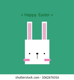 Happy Easter day Greeting card, Greeting card with Easte rabbit, Funny bunny, Easter Bunny, illustration vector.