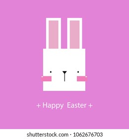 Happy Easter day Greeting card, Greeting card with Easte rabbit, Funny bunny, Easter Bunny, illustration vector.