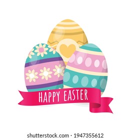 happy easter day greeting card template	