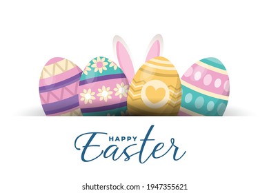 happy easter day greeting card template	