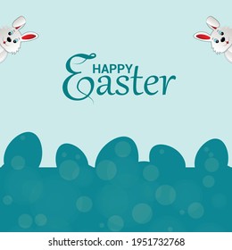 Happy easter day greeting card with colorful easter eggs 