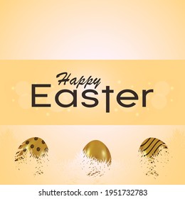 Happy easter day greeting card with colorful easter eggs 