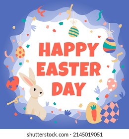 Happy easter day greeting card