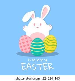 Happy Easter Day greeting card. Suitable for Easter event or product