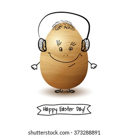 Happy Easter Day greeting card with colored eggs and flowers.
Hand Drawn and Handwritten Design Elements. Vector illustration 
Lettering Design.