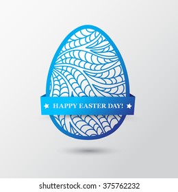 Happy Easter Day greeting card with colored eggs and flowers.
Hand Drawn and Handwritten Design Elements. Vector illustration 
Lettering Design.