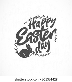 Happy Easter Day Greeting Card Design Element in Vintage Style