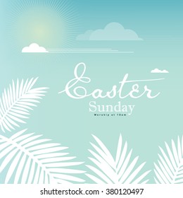 Happy Easter day greetings/ Church poster with abstract background design and text / Easter celebration/ Easter party elements/ Easter Sunday/ Abstract background pattern/ Easter Sunday