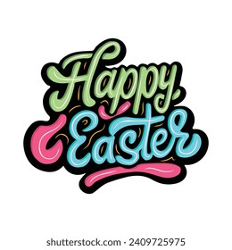 happy easter day with hand drawn design
