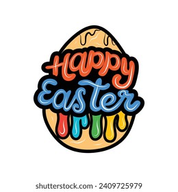 happy easter day with hand drawn design
