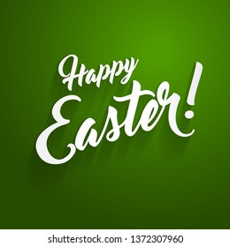 Happy Easter Day hand lettering text vector illustration.