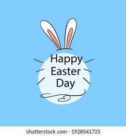 Feliz Día de Pascua, texto escrito a mano. Años de conejito de Pascua. Vector 