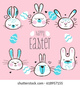 Happy Easter day - holiday vector illustration