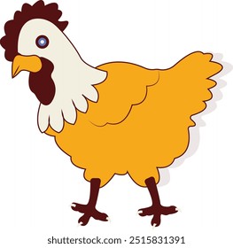 Happy Easter Day Icon in Trendy Cartoon Style. Flat Graphic Vector Illustration