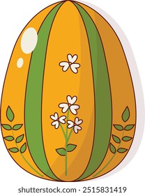 Ícone Feliz Dia da Páscoa em Estilo de Desenho Animado na Moda. Ilustração de vetor gráfico plano
