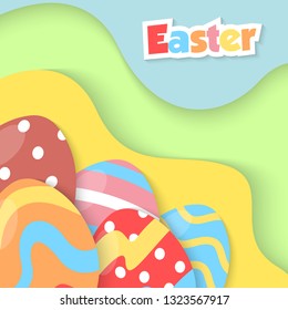Happy easter day illustration and  background