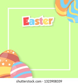 Happy easter day illustration and  background