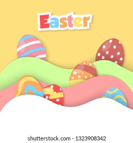 Happy easter day illustration and  background