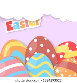 Happy easter day illustration and  background