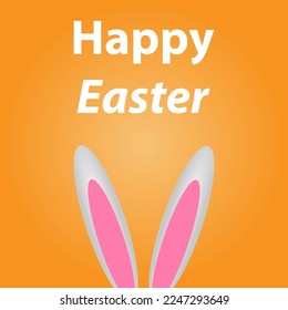 Fröhliche Osterwoche. Horizontaler Grußbanner mit Bunny. Vektorgrafik