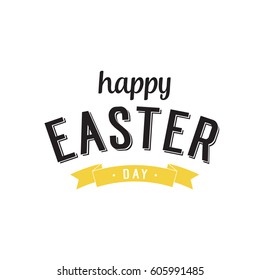 Happy Easter Day Inscription and Ribbon