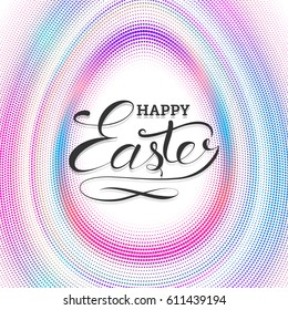 Happy Easter Day Lettering Card 