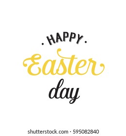 Happy Easter Day Lettering With Dots