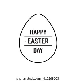 Happy Easter Day lettering in egg frame