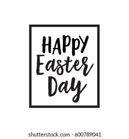 Happy Easter Day lettering in frame