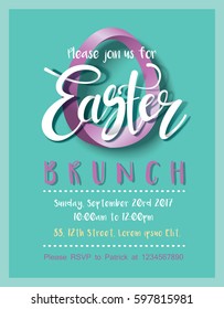 Happy Easter Day lettering Invitation Card