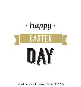 Happy Easter Day lettering with ribbon