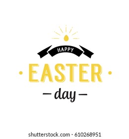 Happy Easter Day Lettering, Shining Egg