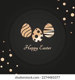 Happy Easter Day Luxury Greeting Card for Easter Egg Holiday Invitation Template