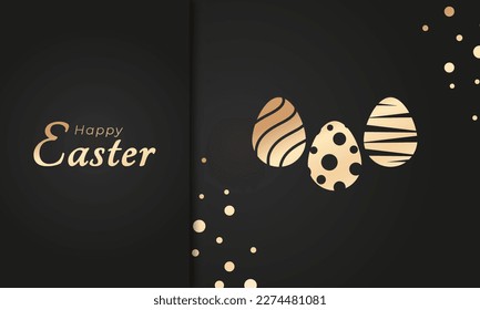 Happy Easter Day Luxury Greeting Card for Easter Egg Holiday Invitation Template