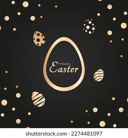 Happy Easter Day Luxury Greeting Card for Easter Egg Holiday Invitation Template