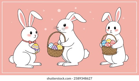 Happy Easter Day minimal bunny vector