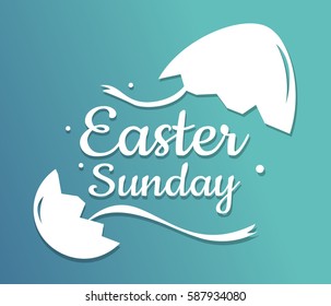 Happy easter day on blue background