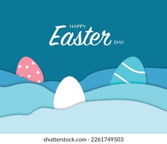Happy Easter Day Paper Art