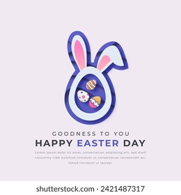 Happy Easter Day Paper cut style Vector Design Illustration for Background, Poster, Banner, Advertising, Greeting Card