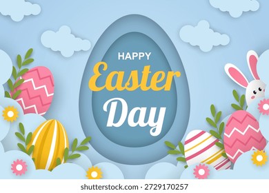 Frohe Ostern im Papierstil