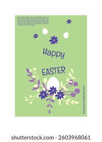 Happy Easter Day Poster or Social Media Post with Cute Boots Element