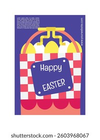 Happy Easter Day Poster or Social Media Post with Cute Boots Element