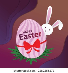 Happy Easter day premium vector illustration