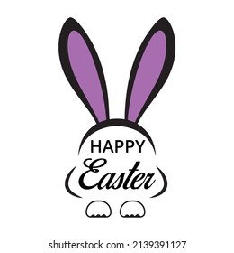 happy easter day rabbit ear background design templates