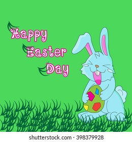 Happy easter day , rabbit and egg vector design