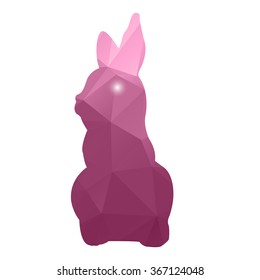 Happy Easter Day with rabbit polygonal / mosaic / triangle style.Vector illustration.