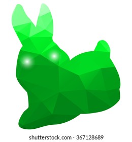 Happy Easter Day with rabbit polygonal / mosaic / triangle style.Vector illustration.