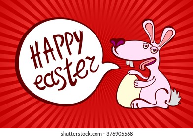 happy easter day for red card design vector vintage art
